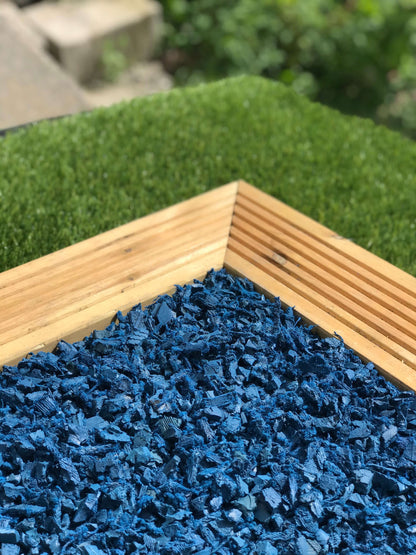 Blue Rubber Mulch Play Bark Chip – 20KG ~ 1 SQM