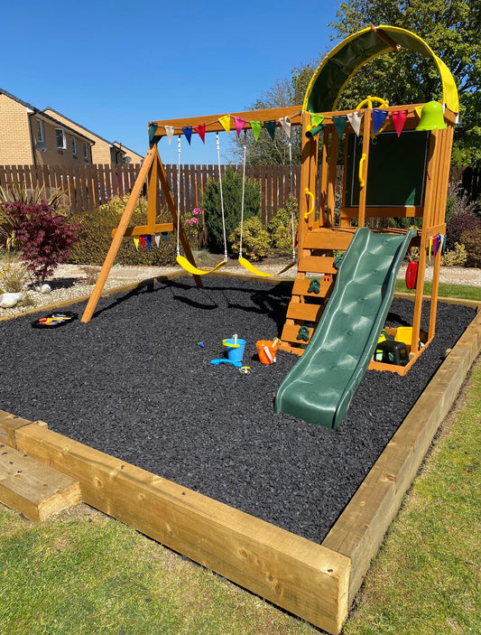 Grey Rubber mulch Play Bark Chip – 500KG ~25 SQM