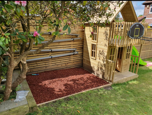 Red Rubber Mulch Play Bark Chip – 500KG ~ 25 SQM